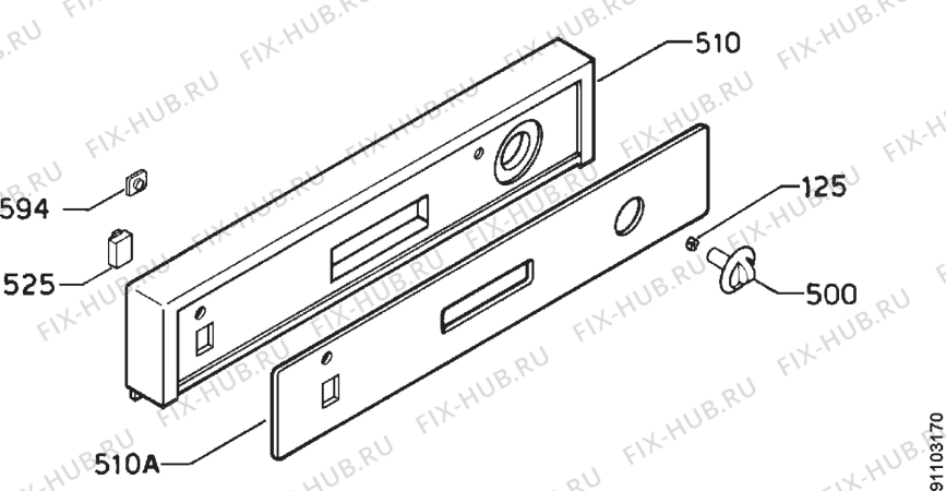 Взрыв-схема посудомоечной машины Tricity Bendix BK200B - Схема узла Command panel 037